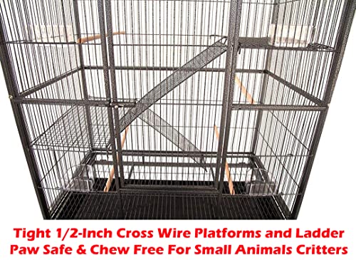 Mcage 013 54 Inch Large Wrought Iron 4-Level Chew Proof Tight 1/2-Inch Wire Spacing Ferret Chinchilla Sugar Glider Rats Mices Rabbit Squirrel Hamster Cage thumb #4