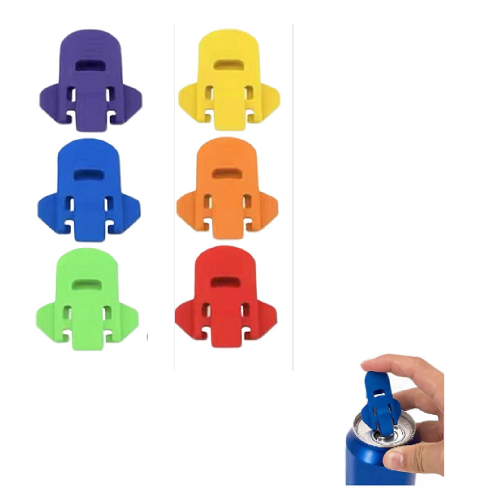 Generic 6 Packs Soda Beer Can Openers, Colorful Plastic Soda Beer Can Opener & Beverage Can Cover Protector, for Beer, Coke Shields From Bugs, Bees, Dust at the Party, BBQ, Beach, small