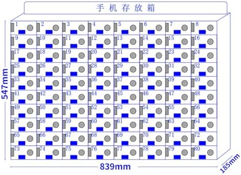 Acrylic Cell Phone Storage Locker with Door Locks & Keys, Wall-Mounted Organizer for 20/30/40/50/60/80/100 Slots, Ideal for Office, Classroom & Gym Management