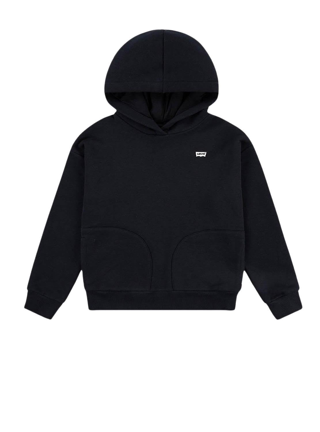 Levi's Bluza z kapturem dla dziewczynek Lvg Batwing Chest Hit, Czarny Jet Black, 8 Years