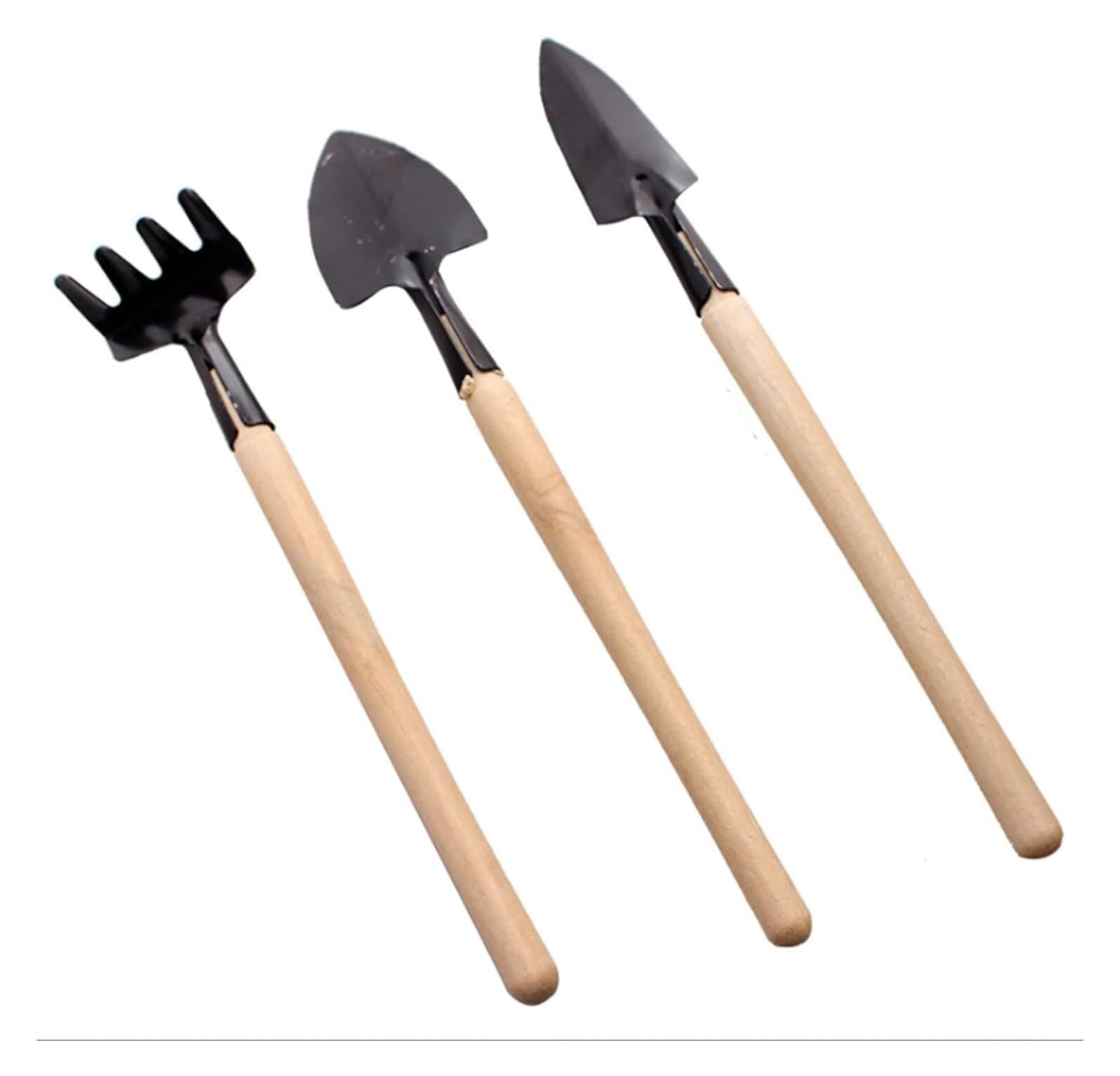 Przesadzanie Narzędzia ogrodnicze 3 szt. Mini przenośne narzędzie ogrodnicze Metalowa główka Łopata Grabie Łopata Roślinny zestaw narzędzi ogrodowych Ogród (kolor: ciemnoszary) (kolor: ciemnoszary)