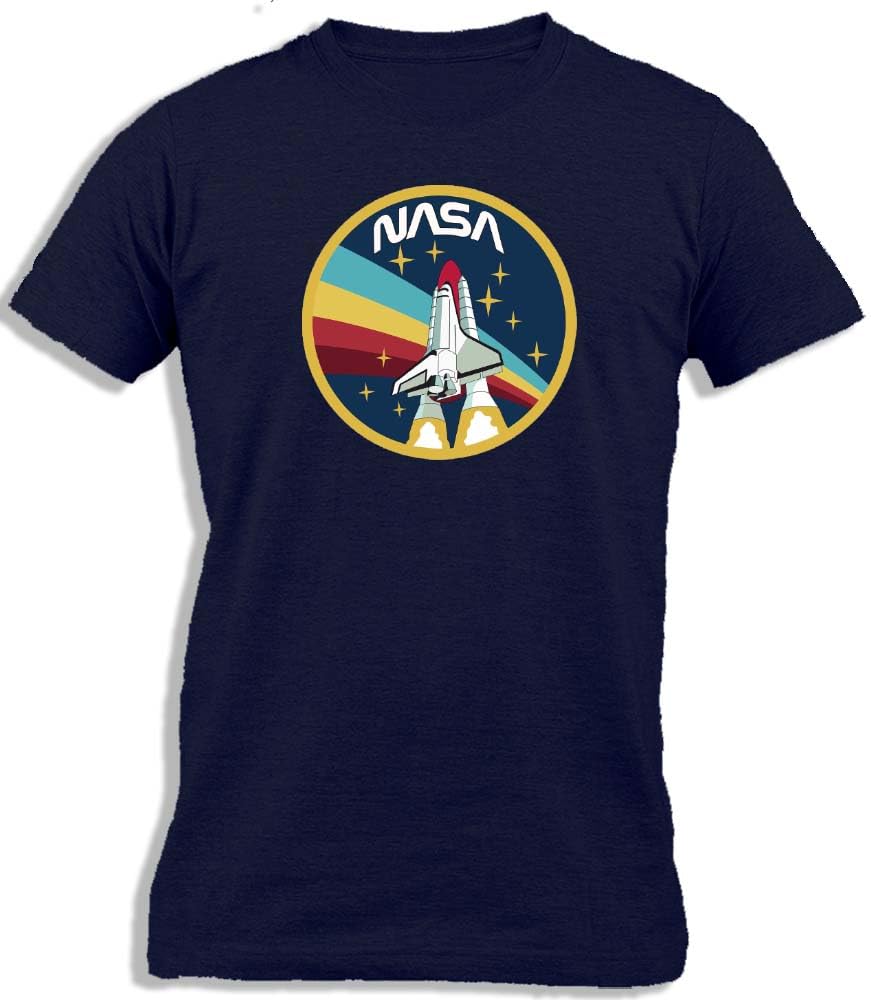 ™ NASA Logo Retro | National Aeronautics and Space Administration Classic Retro Old Logo | Austronauts Mission | International Space Station Cotton T-Shirt For Men