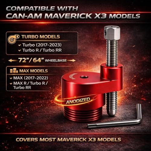 Image of EVRBUL Belt Removing Tool Fit for Can-Am Defender HD10 Pro Maverick 2006-2021 Compatible with Can-Am Maverick X3 Turbo MAX 2017-2020 Fits 72 inch /64 inch Wheel Base Width Replace # 708200720 529000088 (Red)