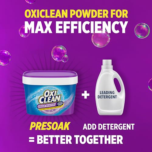 OxiClean Odour Blasters Versatile Laundry Stain Remover Powder, Sweat Stains, Pet Odor, Smelly Socks and More - Colour Safe, Chlorine Bleach Free, 1.28 kg by OxiClean - Image 5