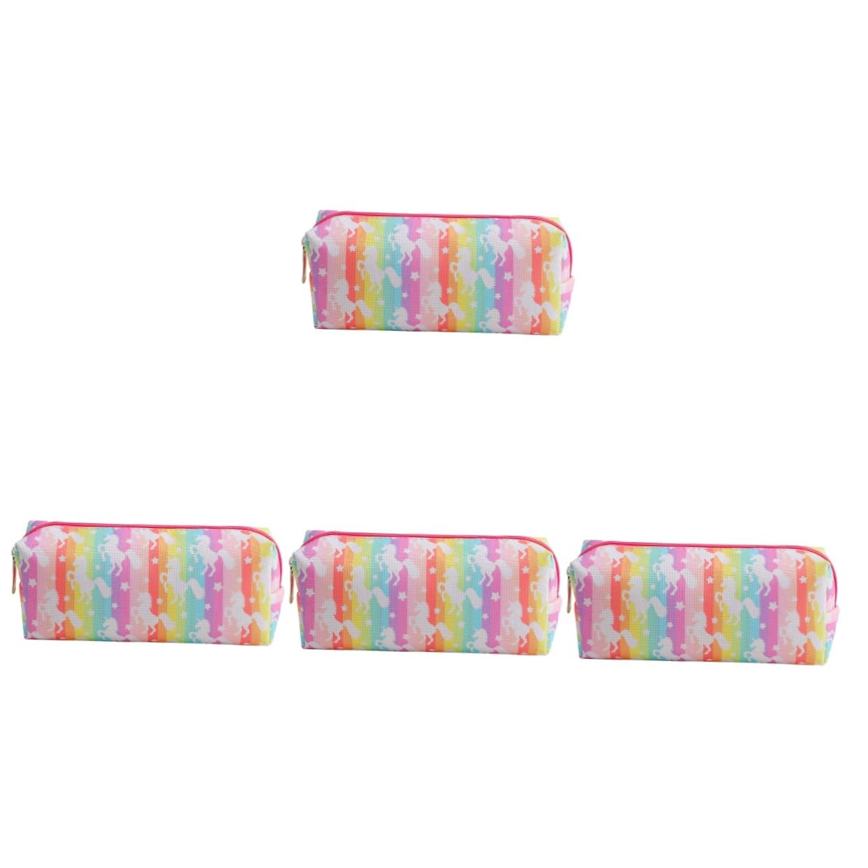 NUOBESTY 4 Piezas Bolsa de Almacenamiento de papelería Bolsas de Almacenamiento para Viajar Bolsas de Maquillaje de Viaje contenedor de lápices con patrón de Unicornio Estuche