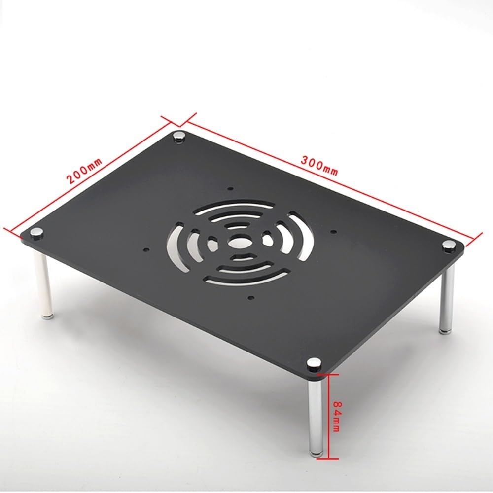 Supporto per router WiFi in acrilico, supporto per supporti AV da scrivania, supporto per componenti DVD a 1, 2, 3 e 4 strati, per router, modem, decoder via cavo, decoder TV (nero, 1 livello)