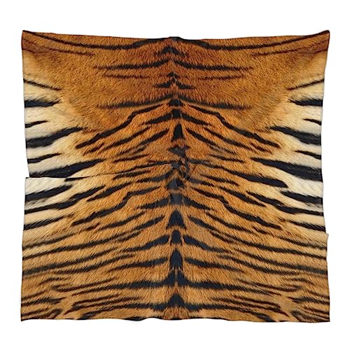 QsirBC Tiger Leather Leopard Print Square Silk Scarf, Summer Head Scarf, Hair Scarf for Women Soft Smoothness for Travel Yoga Handkerchief Shawl Sunscreen Gift 23.6× 23.6 Inches