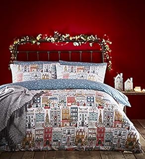 Furn Festive Town Duvet Set, Cotton, Multi, Single