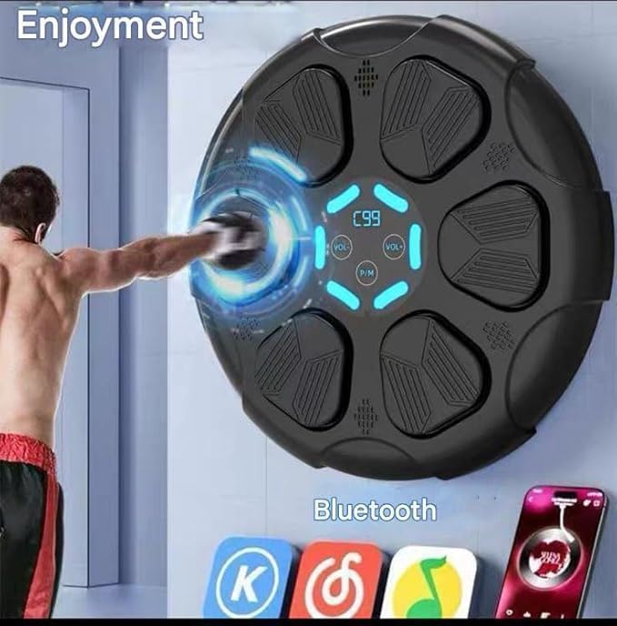 Image of Lufjika Music Boxing Machine, Boxing Wall Mount Machine for Kids Adult, Bluetooth Smart Boxing Traineing Machine with Boxing Gloves, Boxing Workout Equipment Target for Home, Office, Gym (Big) (Big)