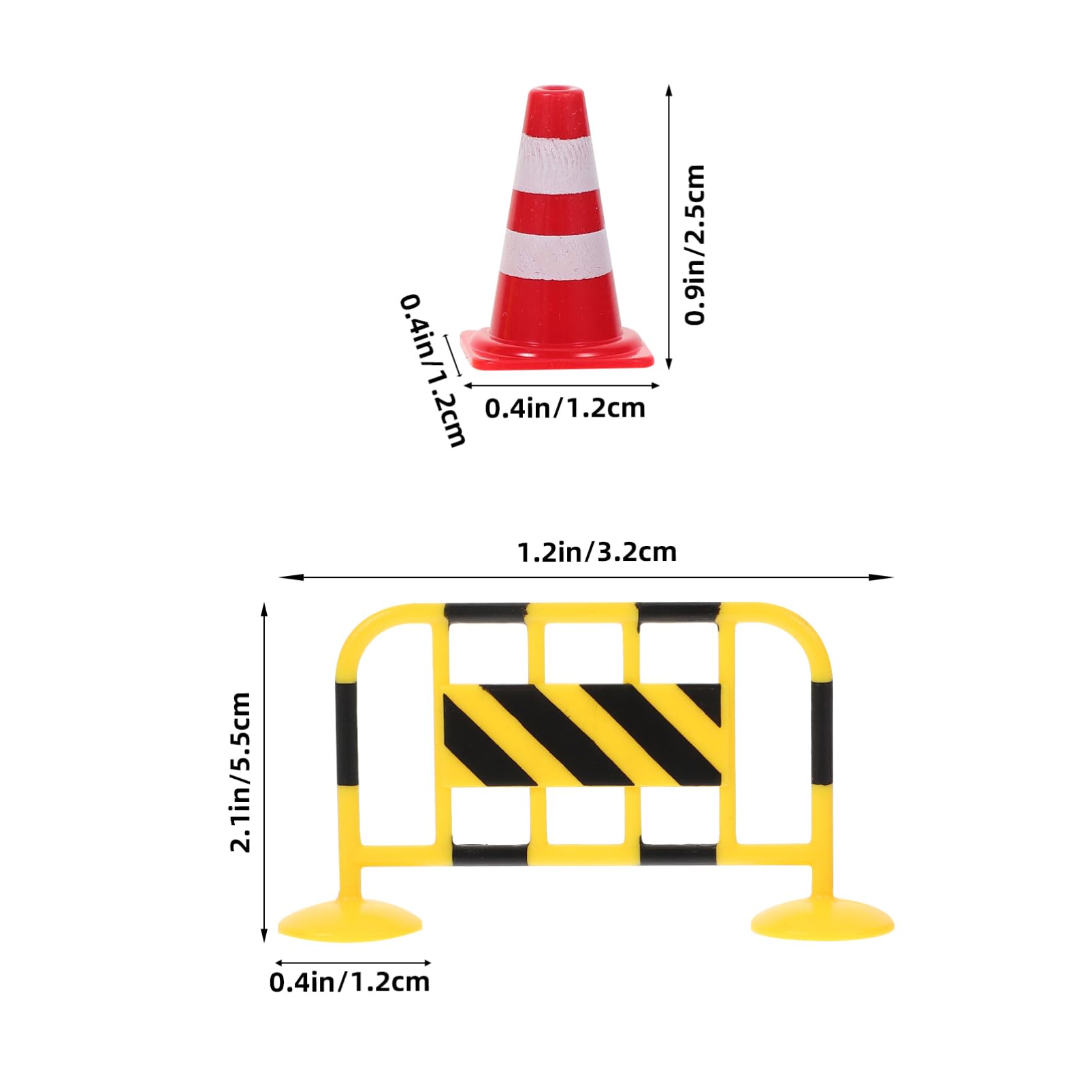 Zerodeko 8Pcs Traffic Barricade Road Sign Models for Educational Traffic Learning Tools Safe Material for Imaginative Play and Construction Projects
