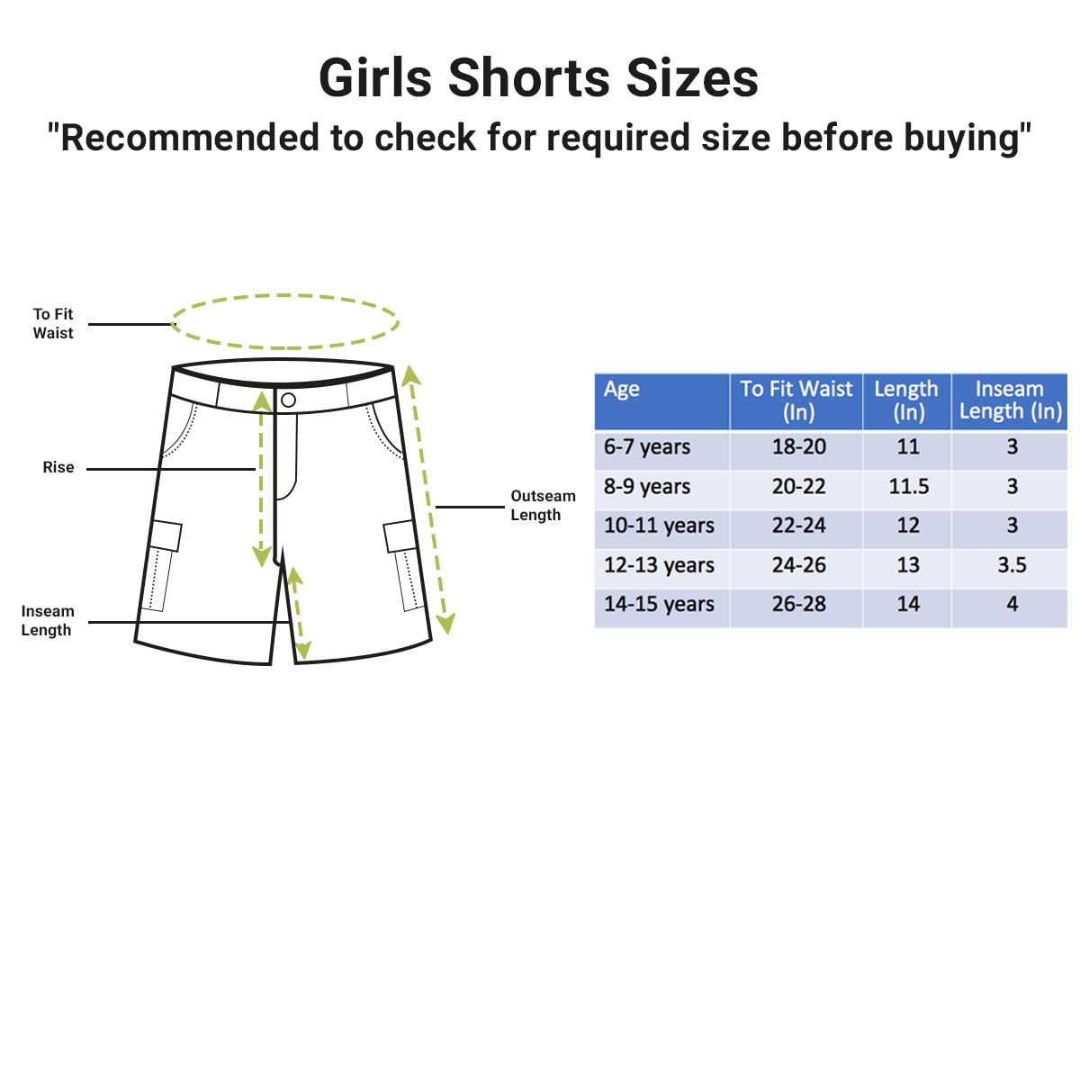 Qiddo Sports Girls Shorts, Quick Dry Kids Sportswear, Activewear with Elastic Sports Band (14-15 Yrs, Black) - Image 2 thumbnail
