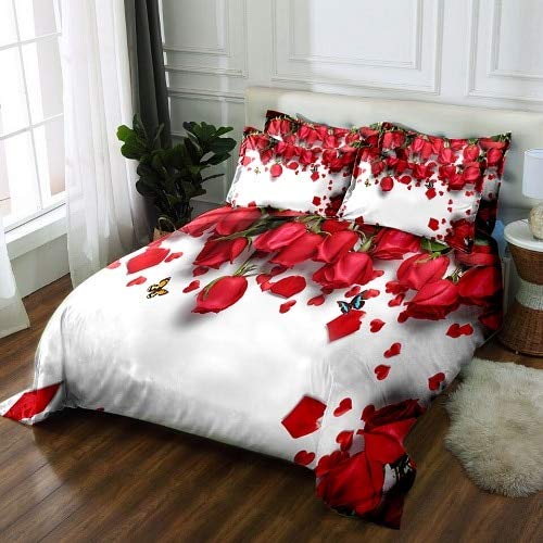 RONGXIE wedding bedding set Twin Full king Queen California king 3D bedsheet Duvet bed cover Pillowcase Bed Linen