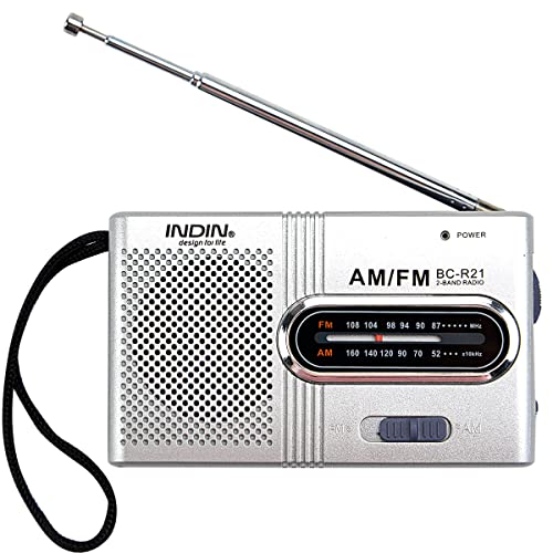 Mini Tragbares Radio 2 Band AM/FM mit Kopfhöreranschluss Klein Transistor Teleskopantenne Taschenradio Weltempfänger Lautsprecher Radio Batteriebetrieben für Wandern Camping BC-R21 Silber Mini Tragbares Radio 2 Band AM/FM mit Kopfhöreranschluss Klein Transistor Teleskopantenne Taschenradio Weltempfänger Lautsprecher Radio Batteriebetrieben für Wandern Camping BC-R21 Silber