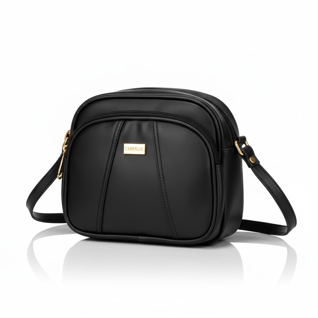 Black PU Leather Crossbody Sling Bag, Shoulder Bag for Women, Casual and Office Use-image-24