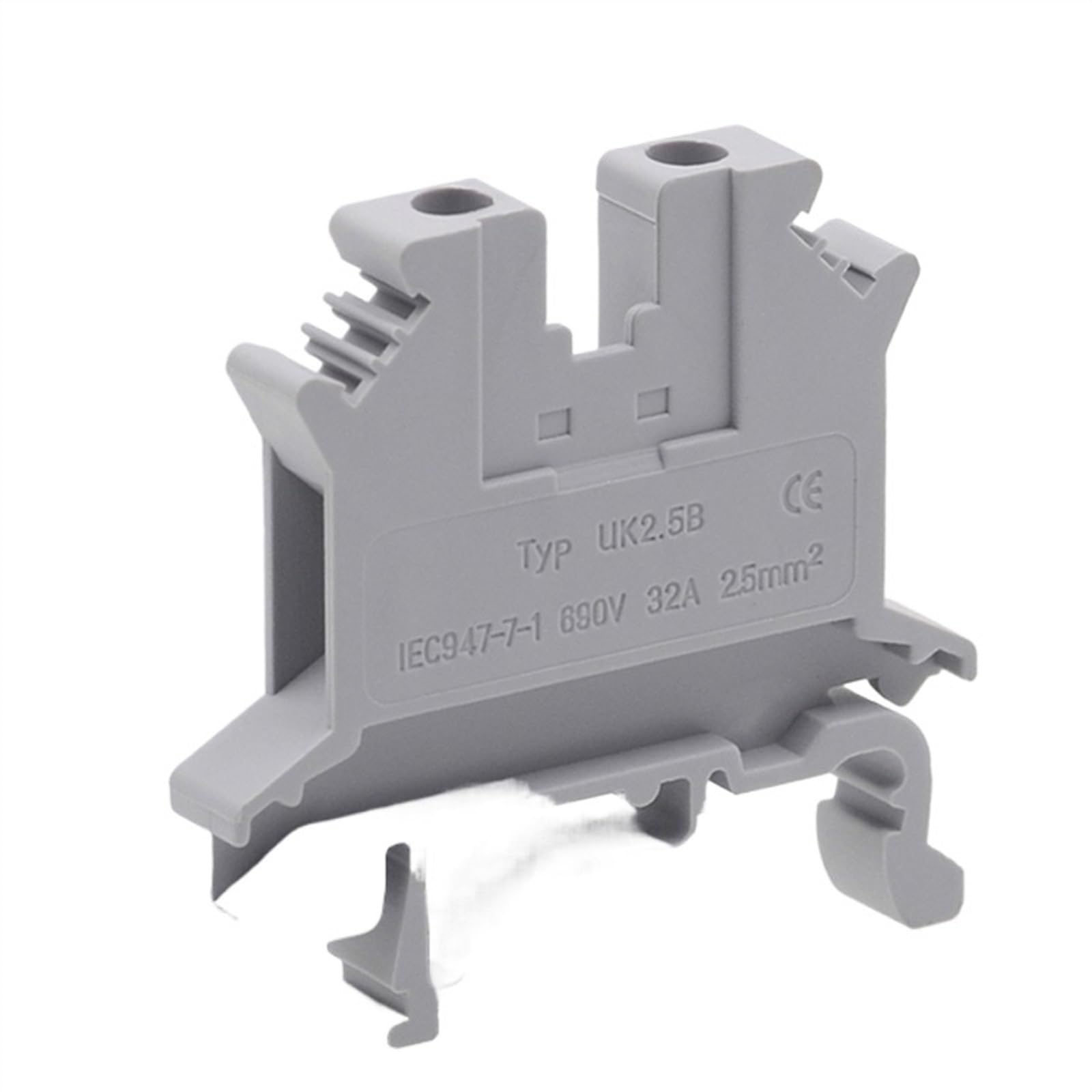 Bornier à vis à Double rangée sur Rail Din UKK5, 10 pièces, connecteurs électriques à Double pont, câble 32A