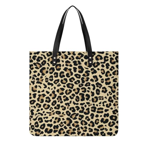 Sac à bandoulière léopard pour femme - Grand cabas et tote bag shopper 39x39 cm