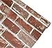 Hopeak Red Brick Wallpaper, Self-Adhesive Peel and Stick Waterproof and Removable Good for Home Decoration and Furniture Renovation (17.5X 511 Inch)