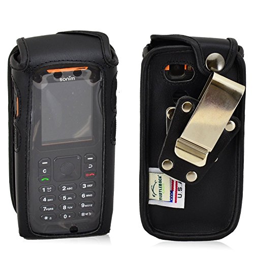 Turtleback Fitted Case Made for Sonim XP3405 Shield Phone Black Leather Rotating Removable Metal Belt Clip Made in USA
