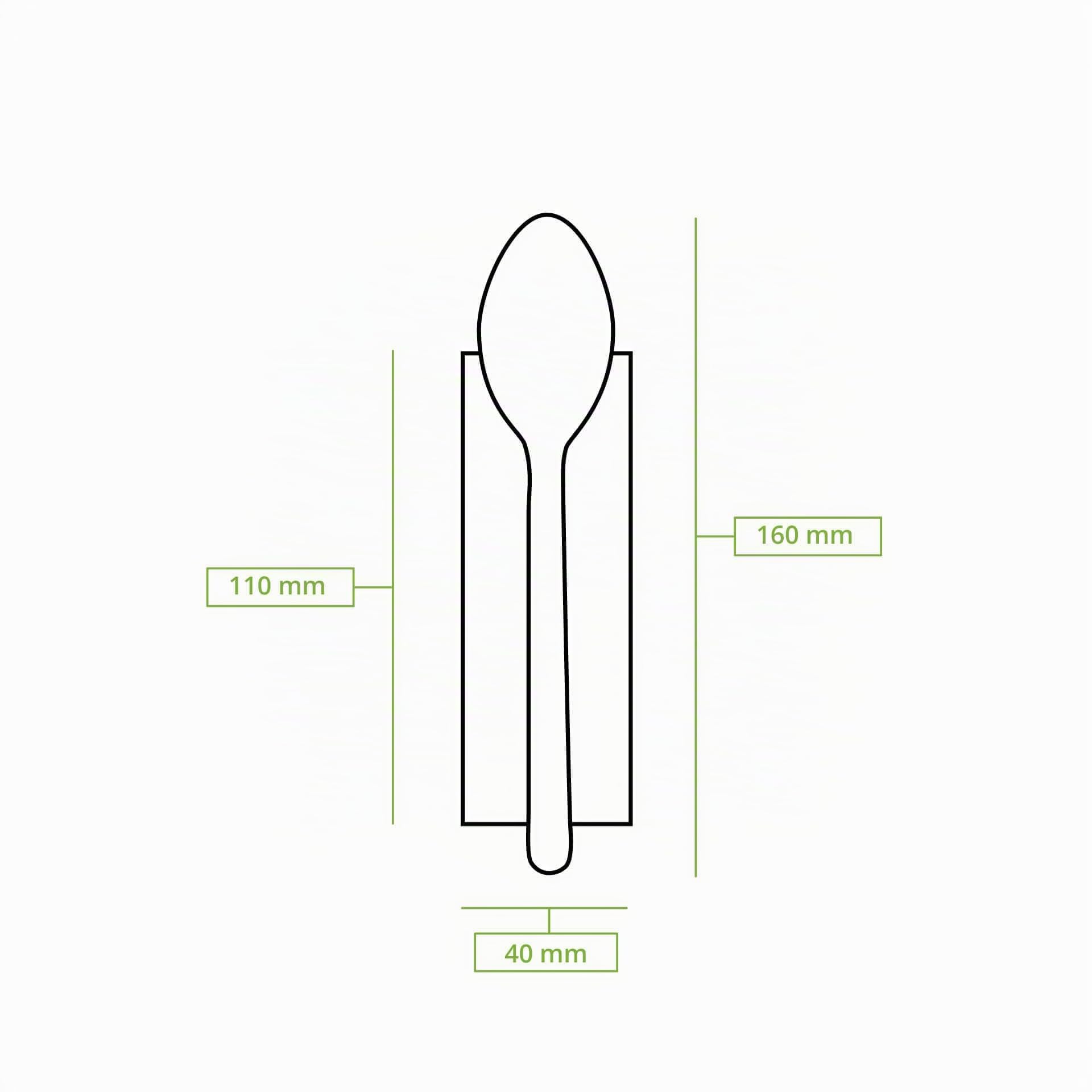 BIOZOYG Set cubiertos de madera cucharas y servilletas 16cm I recubrimiento ecológico I Cubertería para comedores y fiestas I biodegradable y libre de plástico I 500 unidades