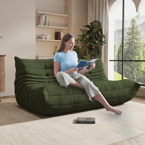 Image of Modular Sectional Sofa Couches L-Shape Couch 3 Seat Modular Sofa Memory Foam Sectional Couches for Living Room, (Green, 3-Seater)