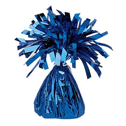 Ballongewicht Folie mit Fransen, Blau, 170g