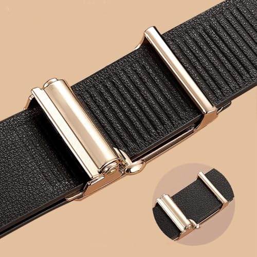 Waist Strap Luxury Design Vintage Man Automatic Buckle Belt Casual Waistband(black)4