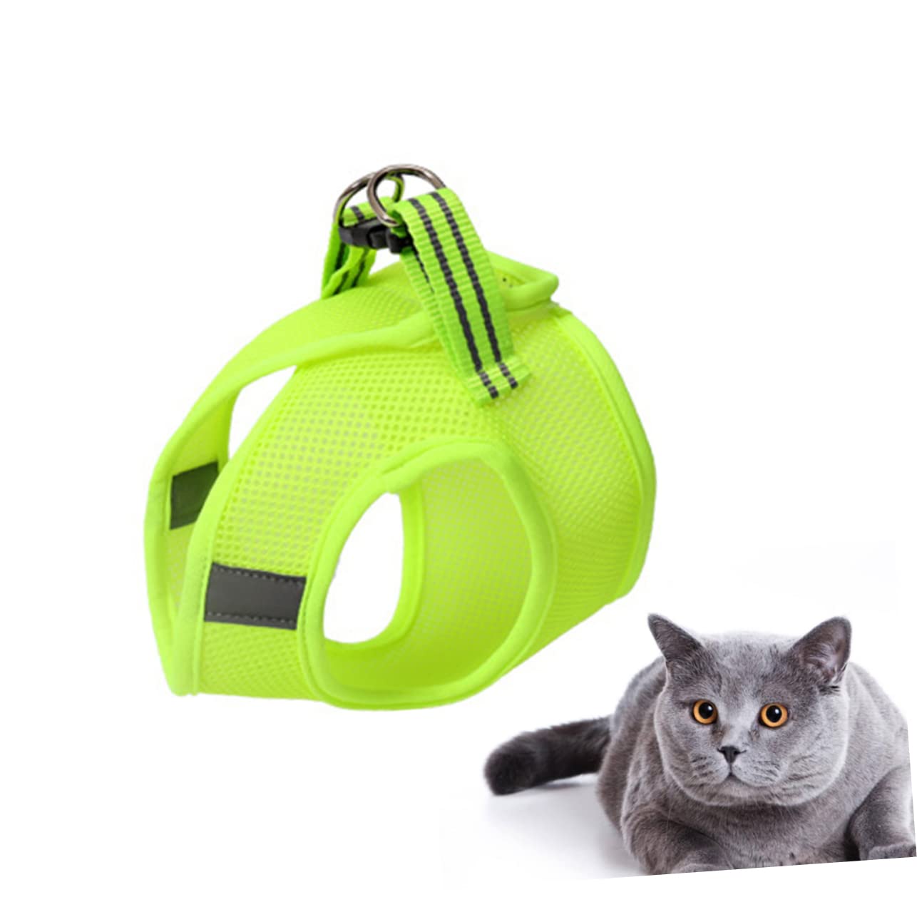 Abaodam Vest Type Cat Harness Breathable and Lightweight Pet Vest for Comfortable Wear Fruit Green Durable and Easy to Harness for Daily Use