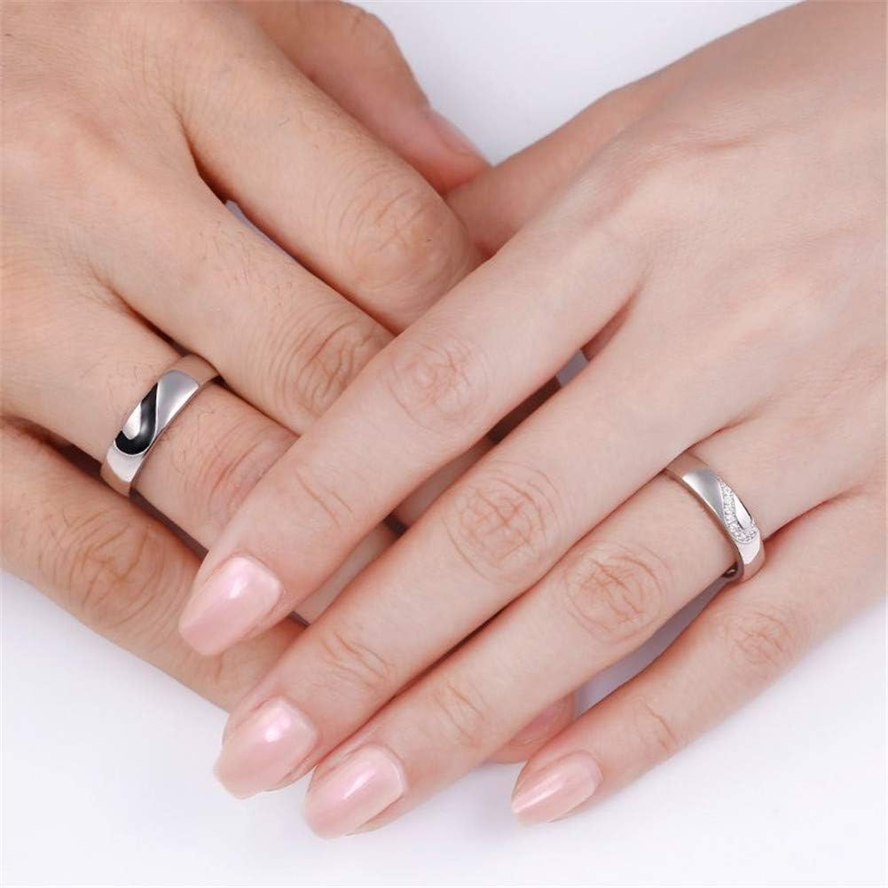 Jeulia Personalized Band Rings for Couples Sterling Silver Heart Curved Wedding Band Women Custom Engraved Engagement Wedding Rings fro His and Her with Jewelry Gift Box