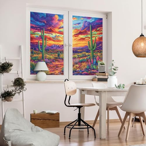 Vinilo Decorativo Privacidad Abstract Cactus 31.5x47.2 pulg x2 miniatura 5