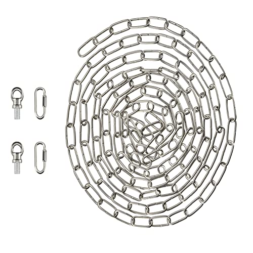 Image of Aspen Creative 21116-21,Steel 15 Feet Heavy Duty Chain & Quick Link Connector for Hanging Up Maximum Weight 50 Pounds-Lighting Fixture /Swag Light /Plant in Stin Nickel.9 Gauge., Satin Nickel