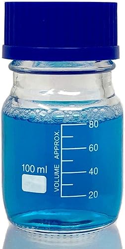 Miniatura 2 de Karter Scientific - Botellas redondas de vidrio de borosilicato de 33.8oz. liq. con tapa de rosca GL45