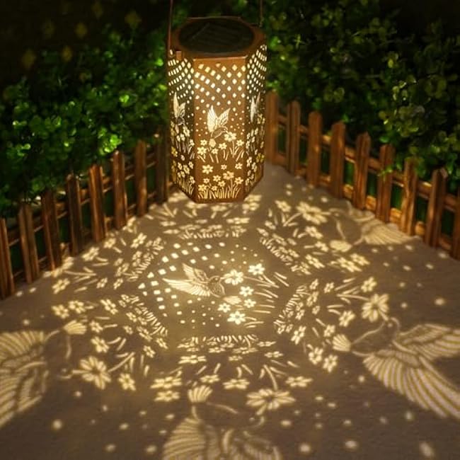 Hummingbird Solar Lanterns Outdoor Waterproof Garden Decor - Birthday Gifts for Women Men Mom Father Garden Gifts, Solar Lights Outdoor Decor for Patio, Outside, Yard, Lawn, Pathway