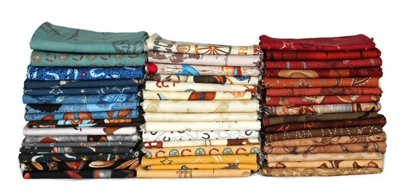 10 Fat Quarters - Assorted Western Cowboys Old West Out West Horses Rodeo Horse Lasso Boots Horseshoes Classic Quality Quilters Cotton Fabric Bundle M221.11 - Image 6