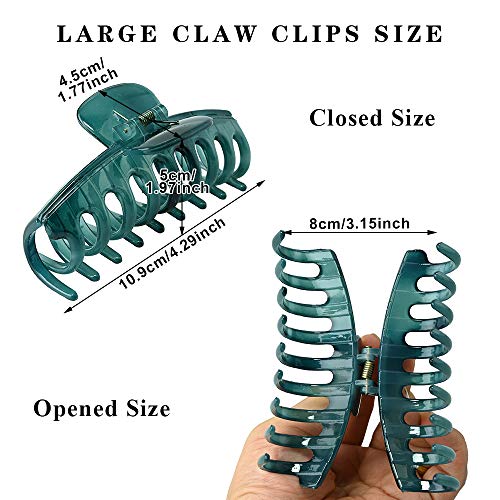 image for YMHPRIDE 6 Packs Hair Claw Clips Large Claw Clips for Women Non-Slip J
