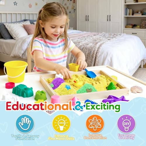 Image of FURWEY Play Sand,19.4lbs 8-Color Sensory Sand,Kids Shaping Sculpting | 8-Color Mixed Sensory Sand, Suitable for Kids Shaping, Squeezing, Sculpting, Without Molds, Sensory Play Sand
