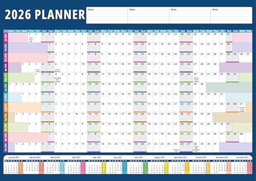 2026 Wall Planner A1 FullYear Wall Calendar A1 Academic Large Yearly Calendar Runs From January 2026 to December 2026 Perfect for School Office or Home Organization 59.4 x 84.1 CM