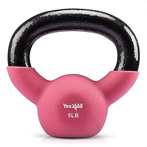 Yes4All Neoprene Coated & Kettlebell Sets – Hand Weights for Home Gym & Dumbbell Weight Set training 5 lb