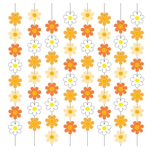 FengFaer Paquete de 8 pancartas de flores de sol de primavera, kit de guirnalda de girasoles para colgar, suministros de fiesta de primavera, recortes de papel de girasol para cumpleaños, boda, verano