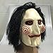 Máscara Saw Jigsaw con Pelo sintético + Corbata de moño + Guantes...