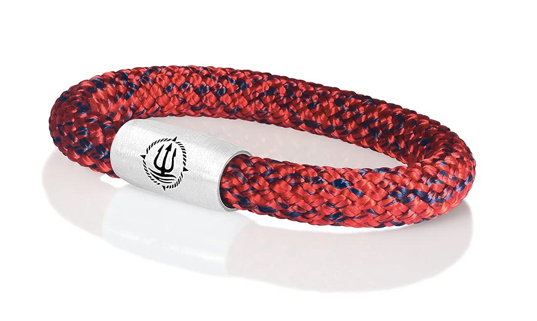 Maritimes Seemannsgarn Segeltau Armband navy-blau-rot 8mm