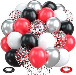 60 Pcs Blue Silver Party Balloons, Pearl Royal Light Blue Matte White Chrome Silver Confetti Metallic Latex Helium Balloons for Boys Christening Baby Bridal Shower Blue Wedding Birthday Decorations