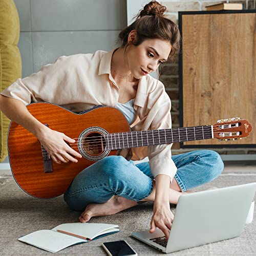 Image of WINZZ AC309CE 39 Inches Cutaway Nylon-string Classical Electric Guitar Build-in Pickup Kit Set Online Lessons