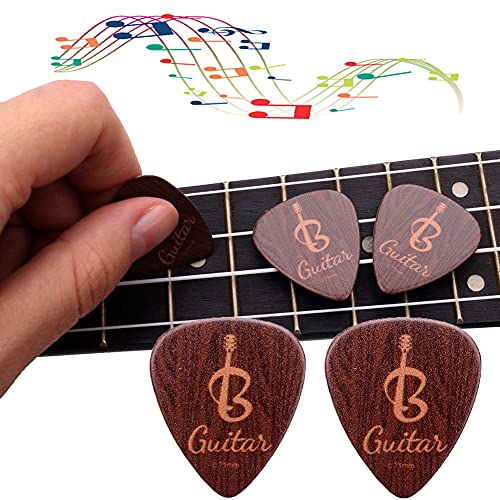 CRGANGZY Lot de 5 médiators en bois pour guitare électrique, acoustique ou basse, 0,71 mm - Les Beatles, Paul McCartney, John Lennon, RIngo Starr, George Harrison CRGANGZY Lot de 5 médiators en bois pour guitare électrique, acoustique ou basse, 0,71 mm – Image 4