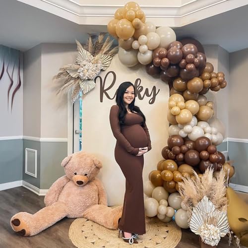 Image of Jobkoo Brown Balloons 5 Inch, 60Pcs Small Light Brown Balloon Coffee Chocolate Latex Balloons 5'' Mini Matte Tan Caramel Mocha Helium Balloons for Birthday Wedding Boho Baby Shower Party Decorations