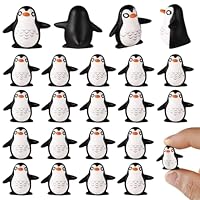 25pcs Mini Resin Penguins Figurines, Tiny Resin Penguins Cute Miniature Penguin Small Animals Figures for Winter Christmas Garden Micro Landscape Dollhouses Crafts Decor