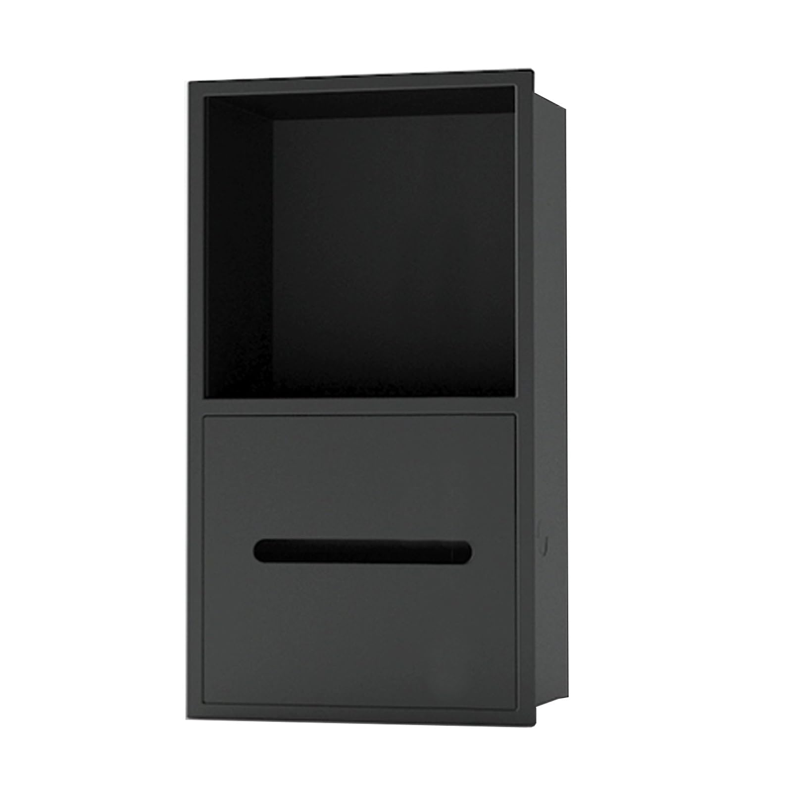 Dispenser Salviette Bagno da Incasso, Mensola da Muro a Due Livelli, Dispenser Carta Mani, Acciaio Inossidabile 304, per Camera da Letto, Ufficio, Cucina(Black)