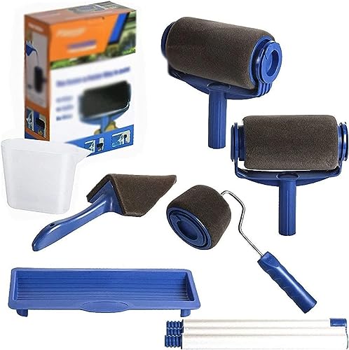 SFQEVHRZ Paint Rollers，Facade Roller， Seamless Paint Roller Brush Tool Flocked Edger Wall Painting Roller Paint Brush Paint Roller with 2 roller