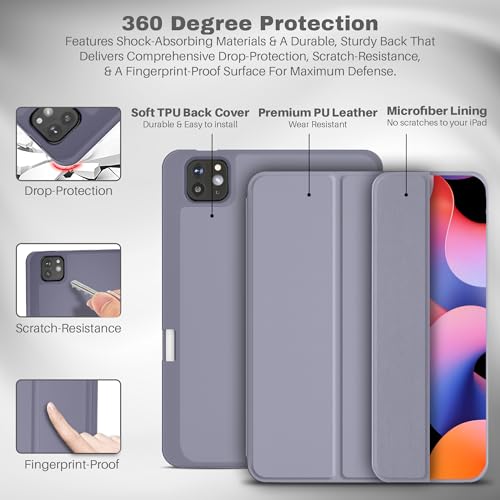 Image of Smart Folio Case Cover for Xiaomi Mi Pad 6 11 inch (2023) with Auto Sleep /Wake Magnetic Closure, Trifold Flip Stand, Pencil Holder| Slim, Lightweight PU Exterior, TPU Back (Grey)