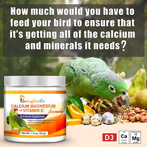 UnRuffledRx Nutritional Calcium Supplement for Birds Magnesium + Vitamin D3 (1.5 oz) - Image 4