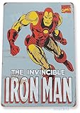 Tinworld Tin Sign: “Iron Man” Comic Book Metal Decor Wall Art Store Shop Cave A444
